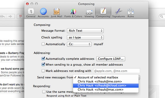 How to Make Your 'iCloud.com' Email Address the Default for Sending  Messages - MacTrast